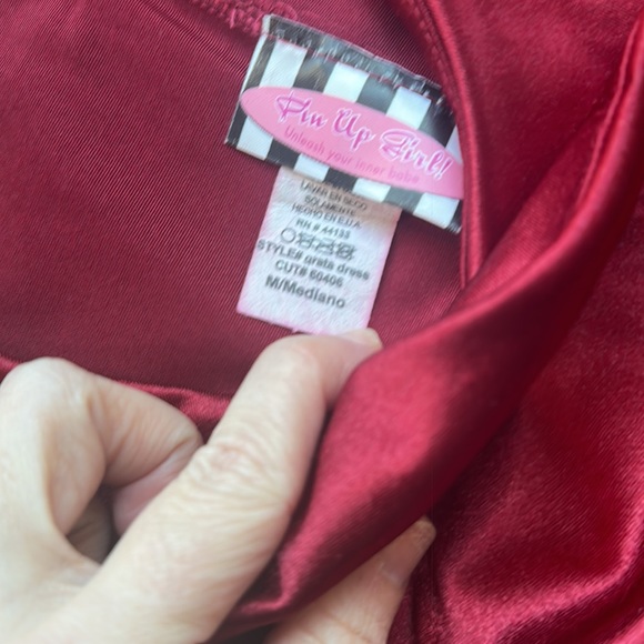 Pin Up Girl Greta Dress Medium Red Vintage - Picture 4 of 5